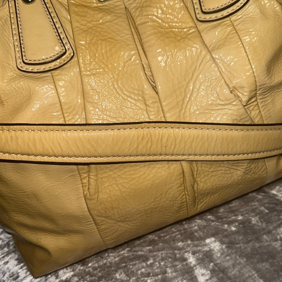 Coach Kristin Yellow Patent Leather Satchel Shoulder Bag - Picture 13 of 16